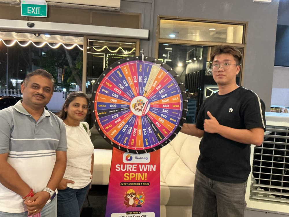Couple celebrating their spin